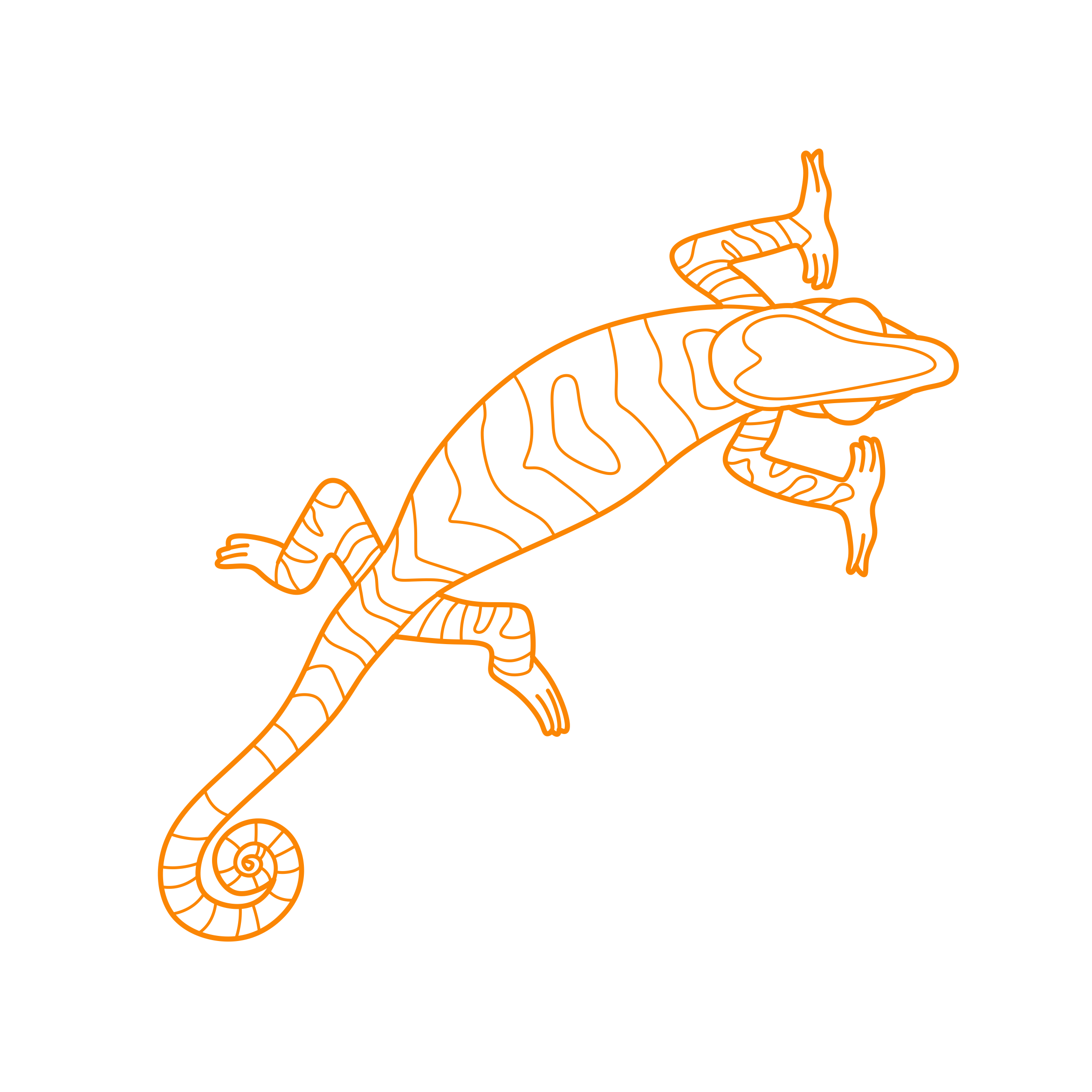 Animals Lizards Panther Chameleon Outline Svg File Free Vectors